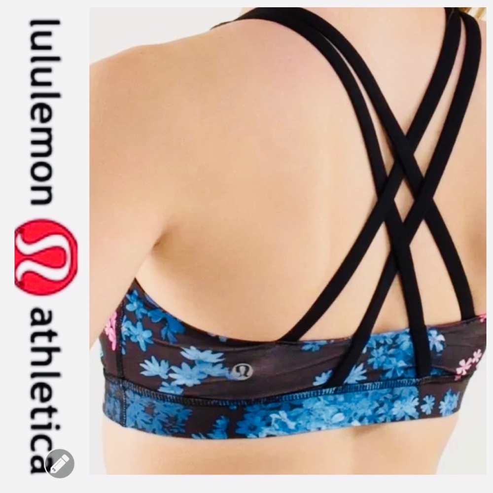 πSALEπ Lululemon Black Energy Bra in Petal Pop - Picture 1 of 8